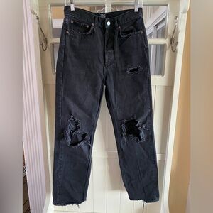 Urban outfitter relaxed straight fit high waisted black jean